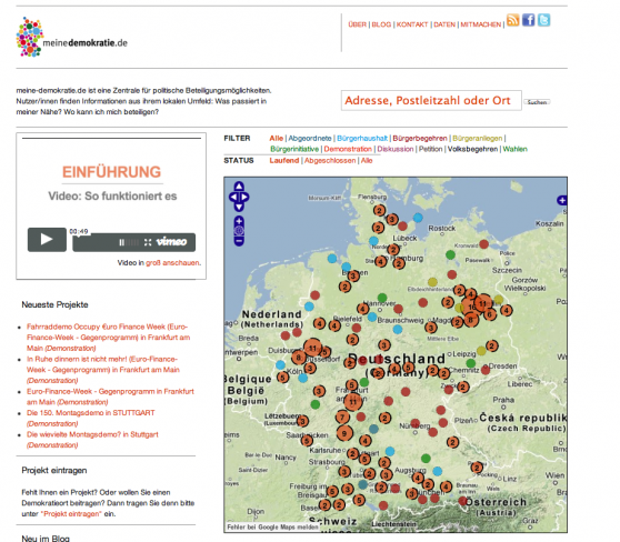 Meine Demokratie.de Homepage