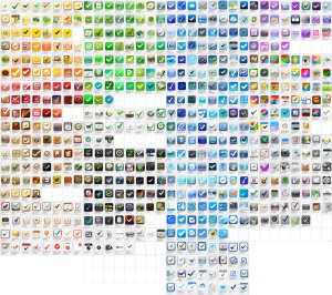 ToDo-App-Icons with Checkmarks Matrix