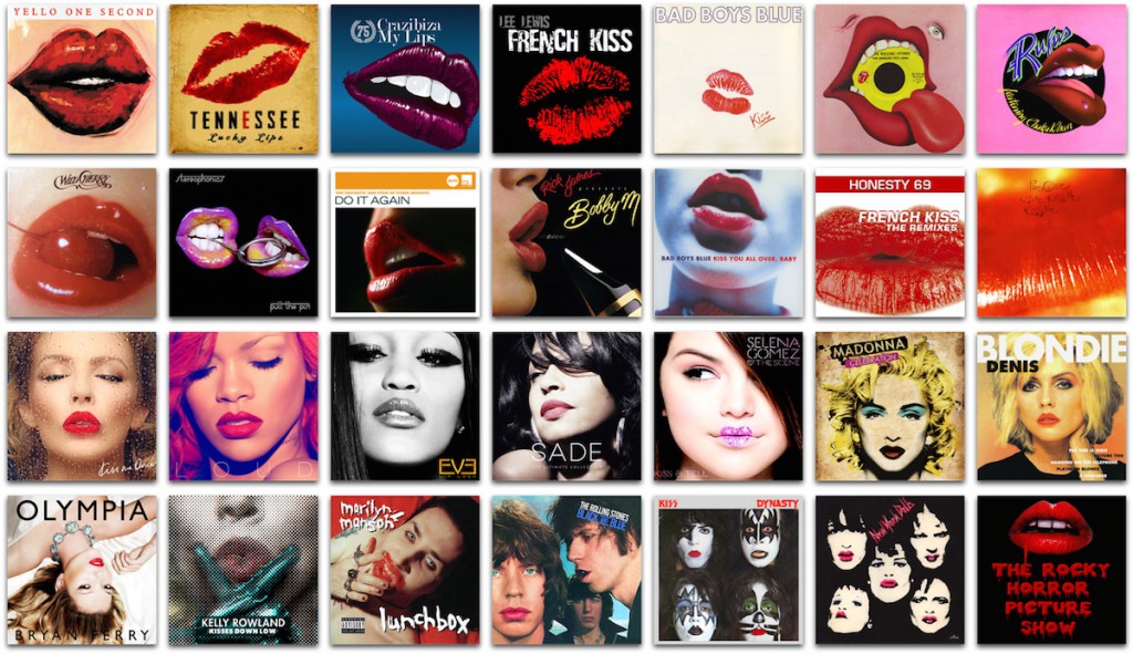 Record Cover with Lips